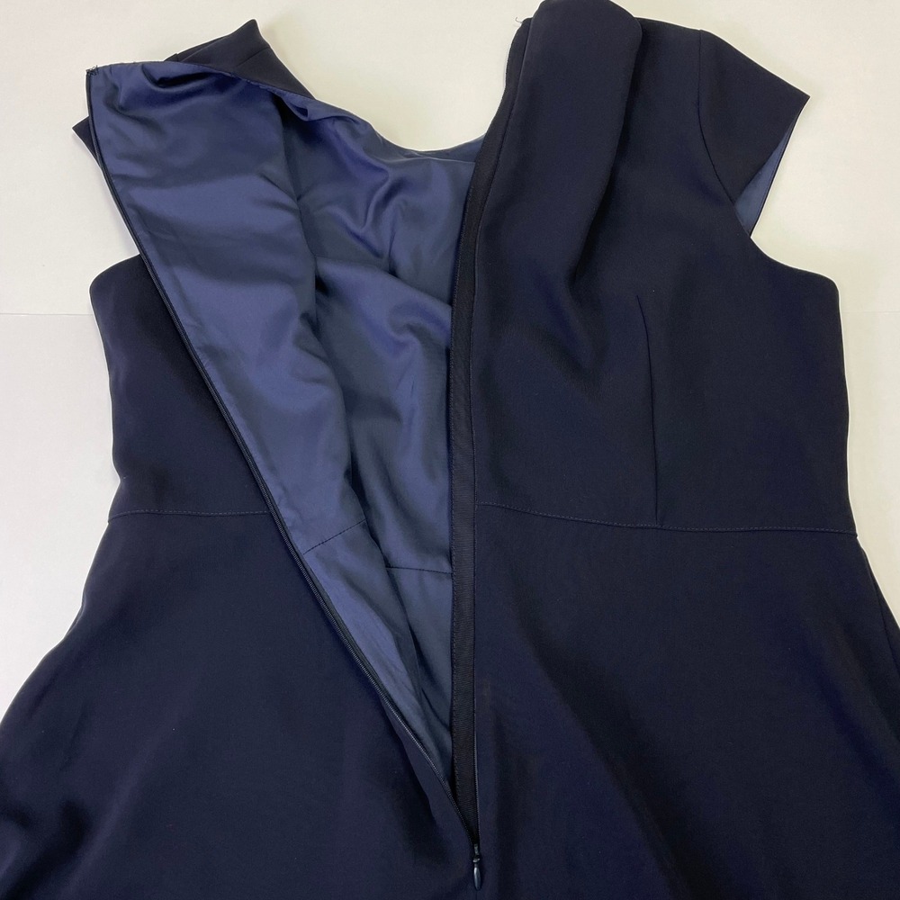 Hobbs London Navy Blue Fit and Flare A-Line Cap Sleeve Dress Size US 14 Office - Picture 10 of 15